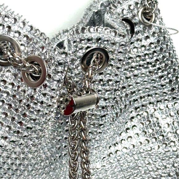 Dazzling Evening Party Cocktail Rhinestones Crystals Top Handle Bucket Bag - Picture 2 of 7